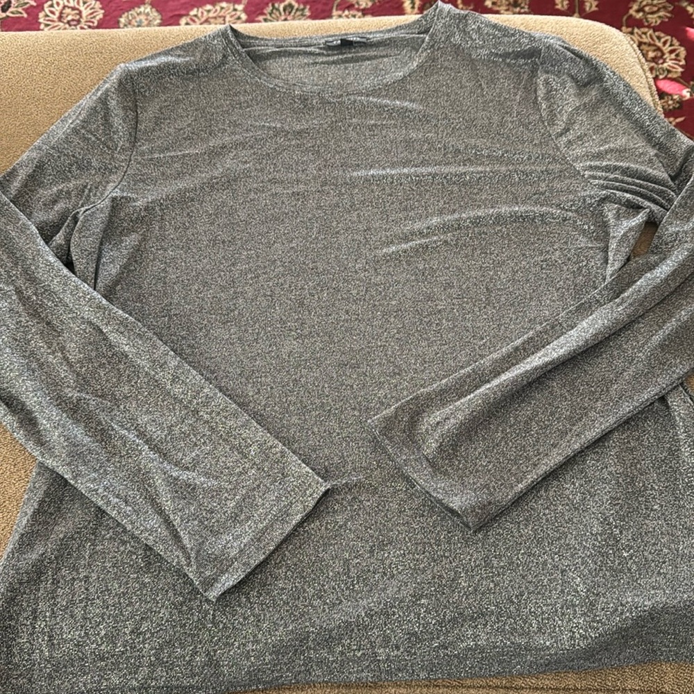 Talbots Silver Metallic Rayon Blend L/S Too Size XL Petite (TD)